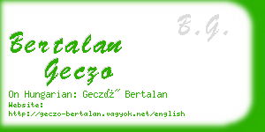 bertalan geczo business card